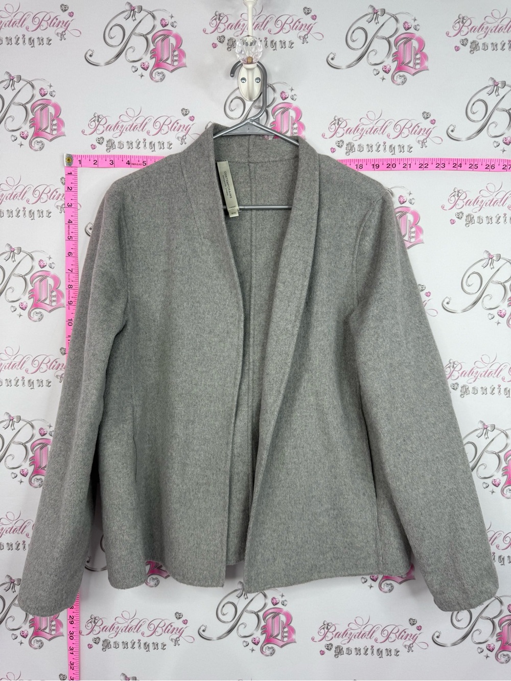 Simons wool cardigan Light Grey Open-Front Knit Cardigan